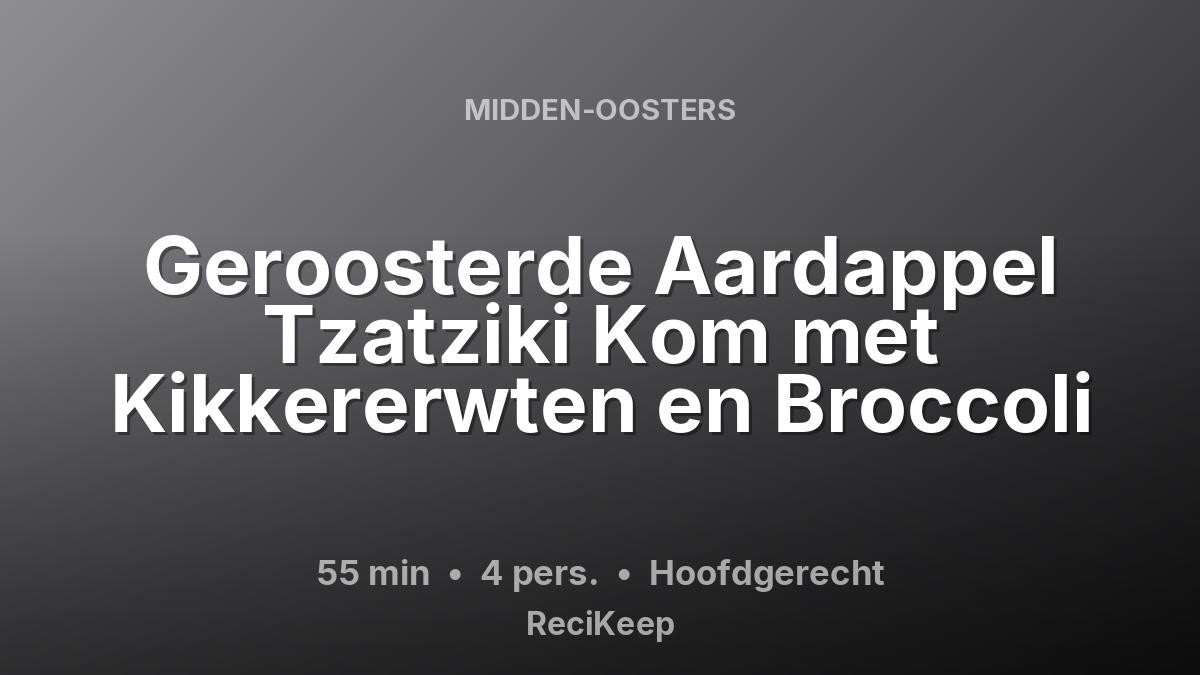 Receptkaart Geroosterde Aardappel Tzatziki Kom met Kikkererwten en Broccoli – Hoofdgerecht