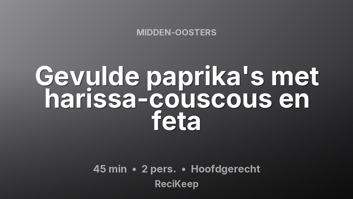 Receptkaart Gevulde paprika's met harissa-couscous en feta – Hoofdgerecht