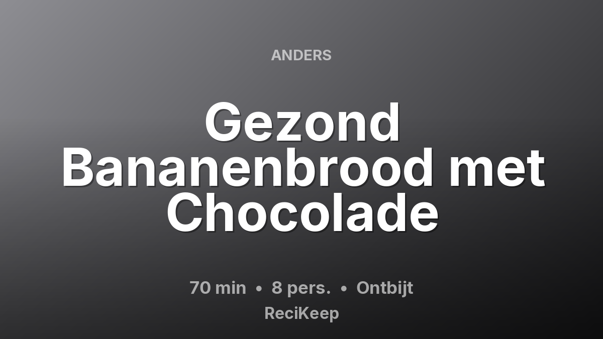 Receptkaart Gezond Bananenbrood met Chocolade – Ontbijt