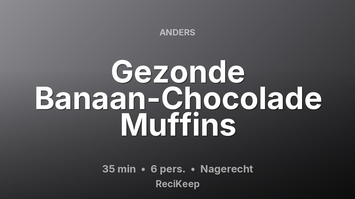 Receptkaart Gezonde Banaan-Chocolade Muffins – Nagerecht