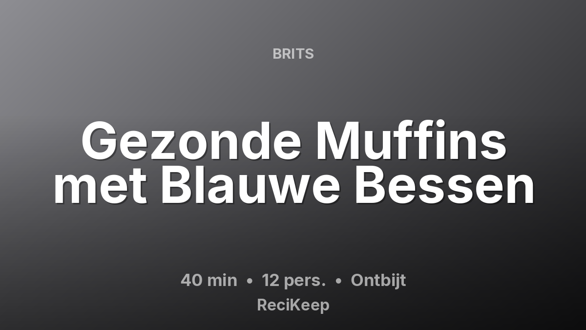 Receptkaart Gezonde Muffins met Blauwe Bessen – Ontbijt