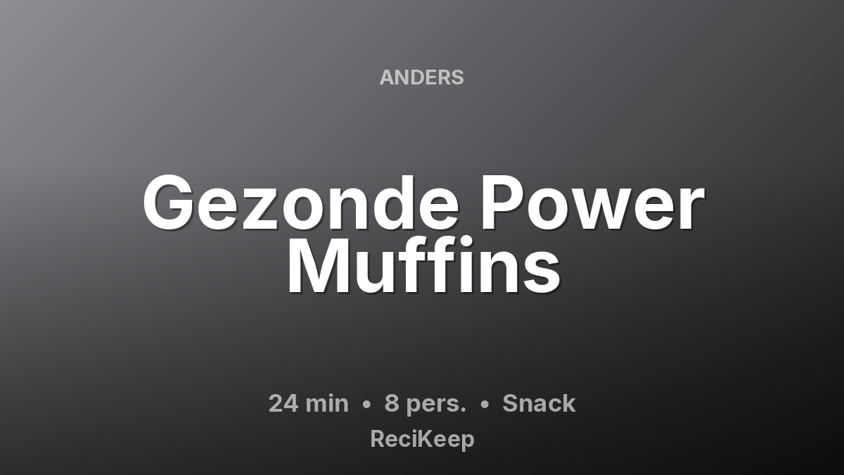 Receptkaart Gezonde Power Muffins – Snack