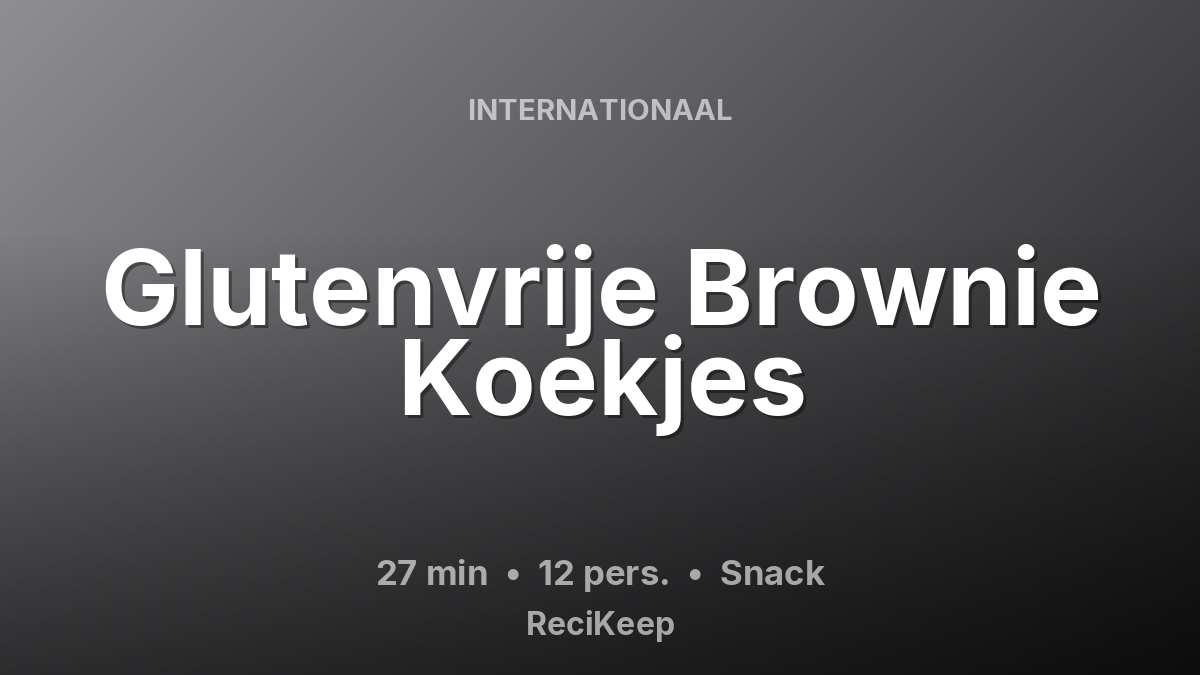 Receptkaart Glutenvrije Brownie Koekjes – Snack