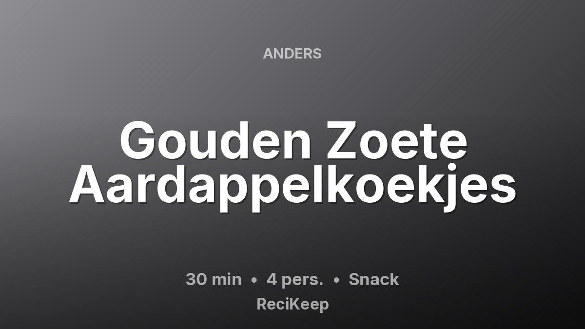 Receptkaart Gouden Zoete Aardappelkoekjes – Snack