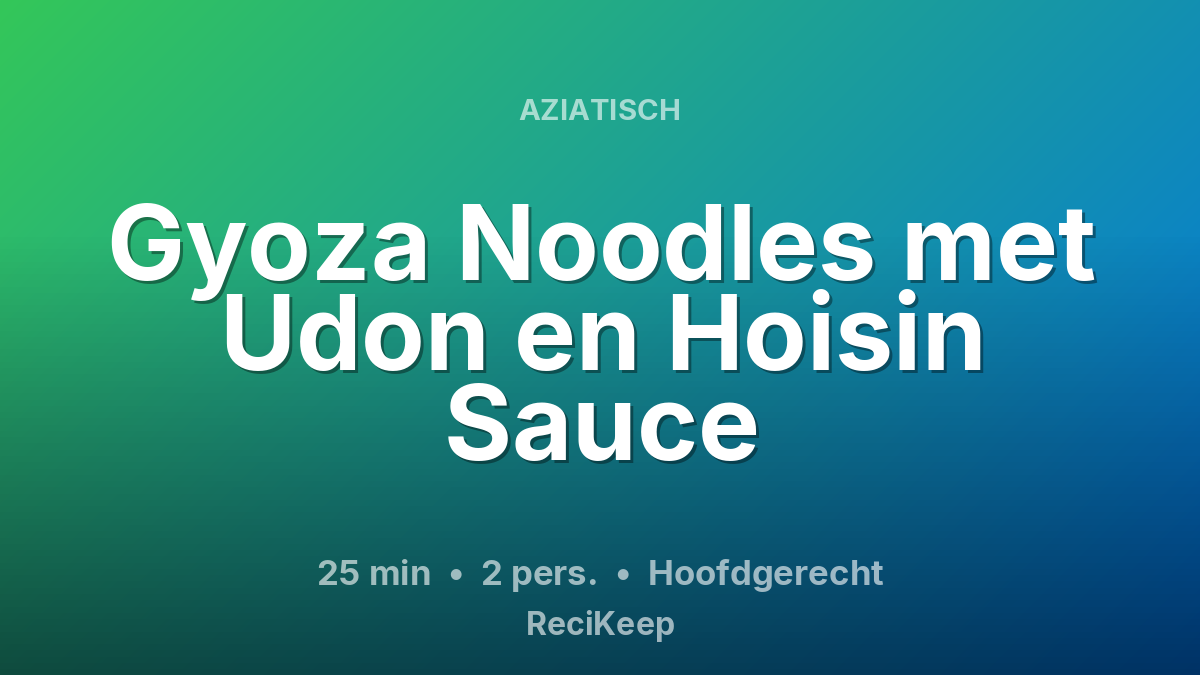 Receptkaart Gyoza Noodles met Udon en Hoisin Sauce – Hoofdgerecht