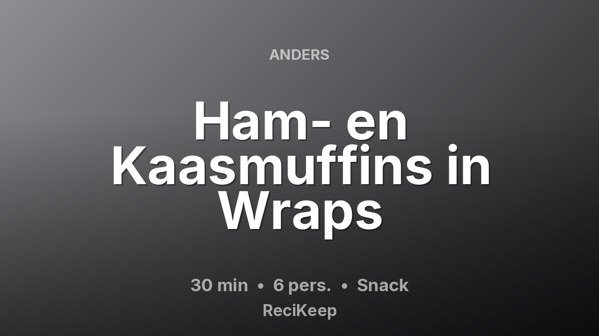 Receptkaart Ham- en Kaasmuffins in Wraps – Snack