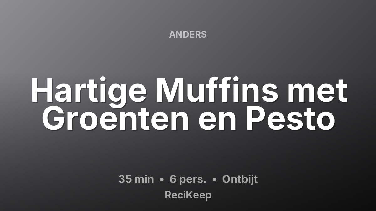 Receptkaart Hartige Muffins met Groenten en Pesto – Ontbijt