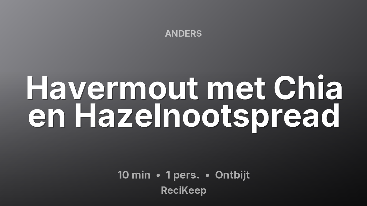 Receptkaart Havermout met Chia en Hazelnootspread – Ontbijt