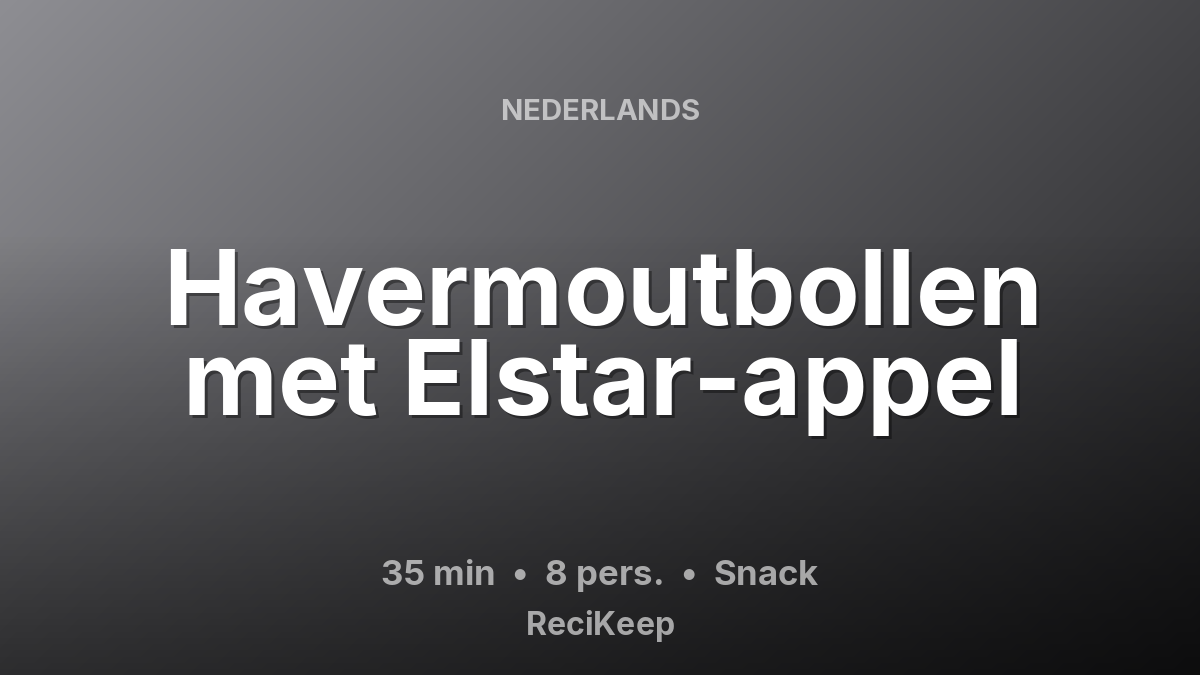 Receptkaart Havermoutbollen met Elstar-appel – Snack