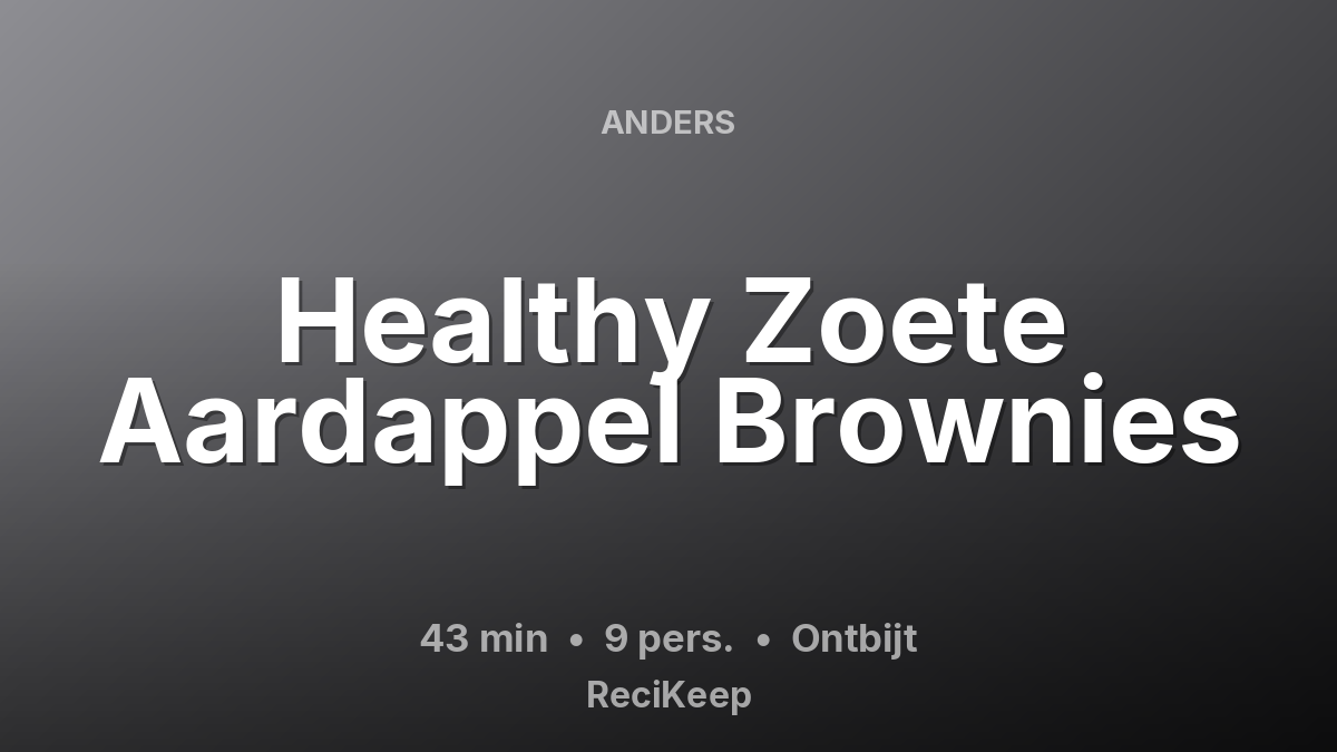 Receptkaart Healthy Zoete Aardappel Brownies – Ontbijt