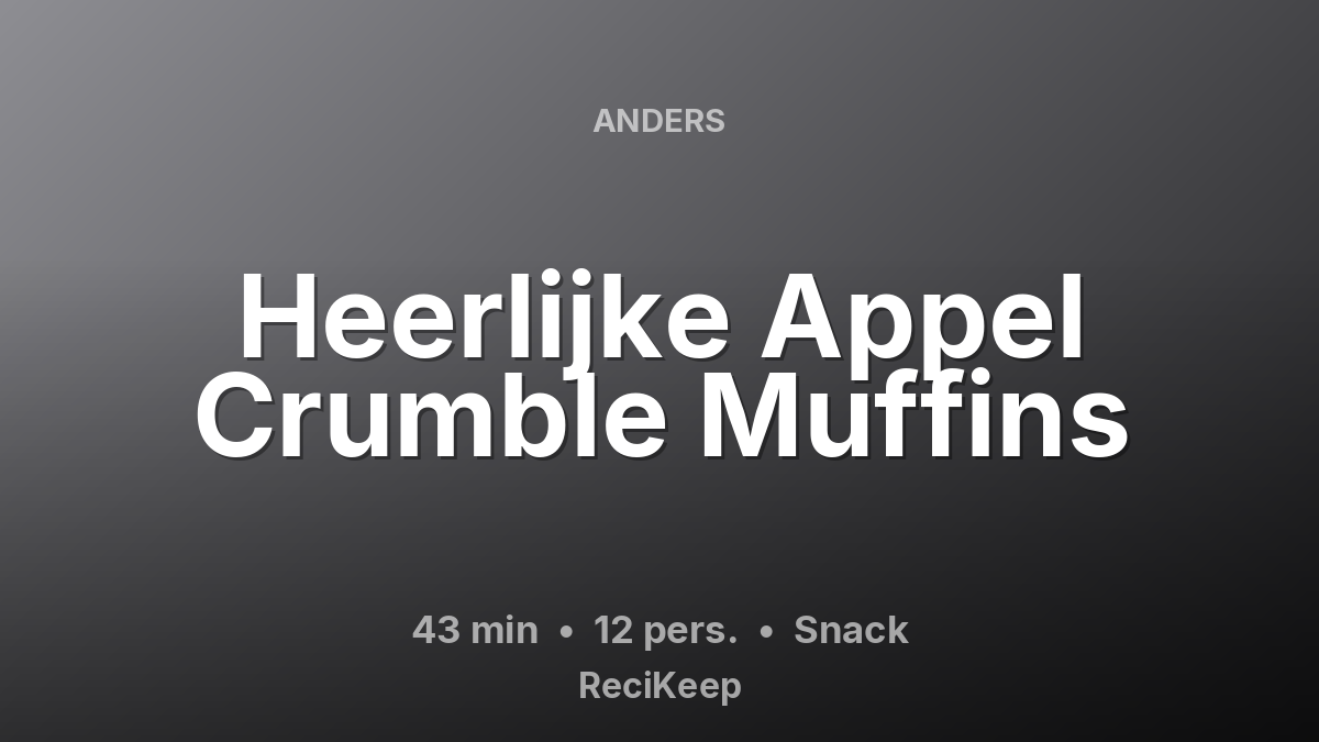 Receptkaart Heerlijke Appel Crumble Muffins – Snack