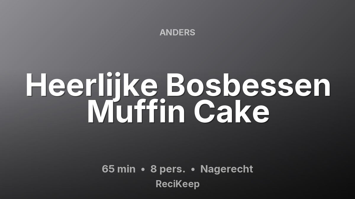 Receptkaart Heerlijke Bosbessen Muffin Cake – Nagerecht