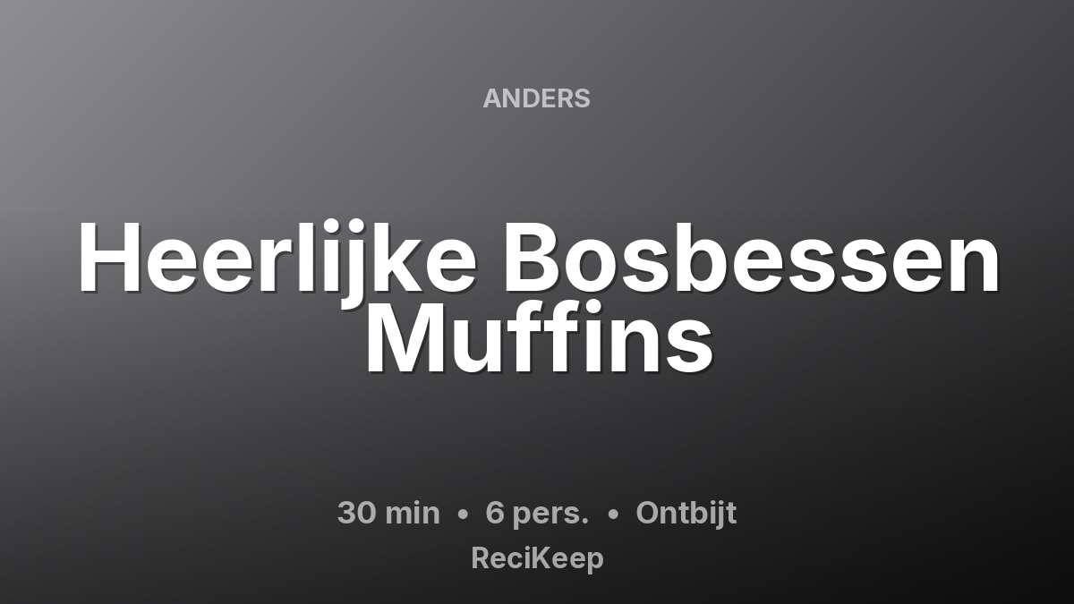 Receptkaart Heerlijke Bosbessen Muffins – Ontbijt