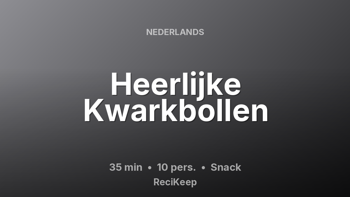 Receptkaart Heerlijke Kwarkbollen – Snack