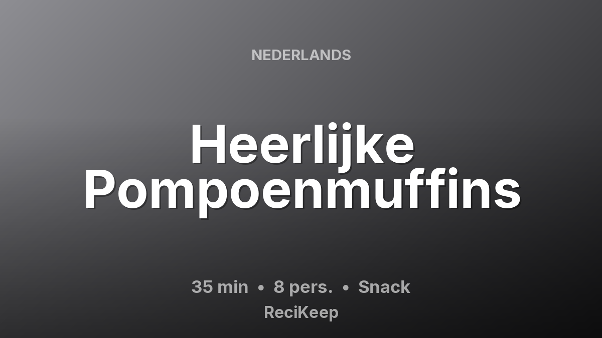 Receptkaart Heerlijke Pompoenmuffins – Snack