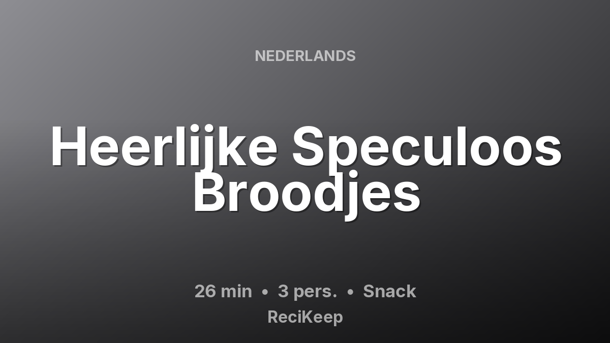 Receptkaart Heerlijke Speculoos Broodjes – Snack
