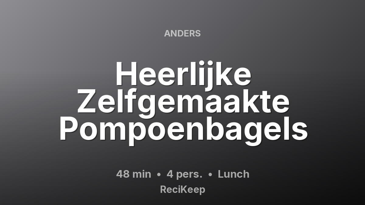 Receptkaart Heerlijke Zelfgemaakte Pompoenbagels – Lunch