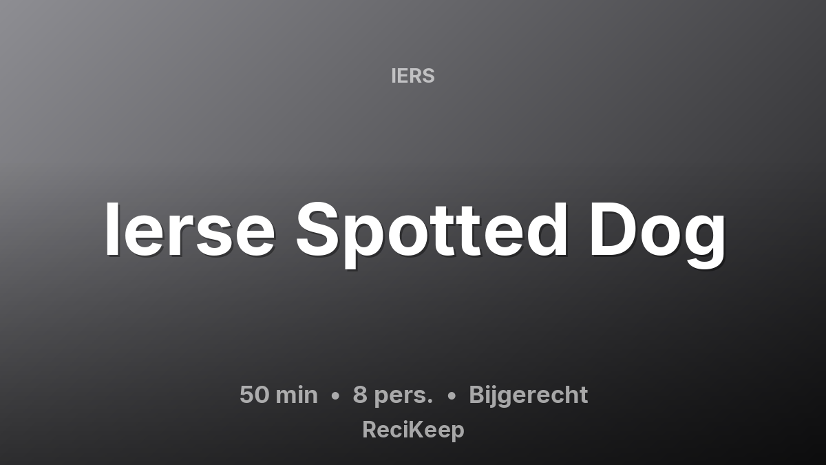 Receptkaart Ierse Spotted Dog – Bijgerecht