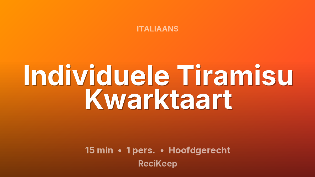 Receptkaart Individuele Tiramisu Kwarktaart – Hoofdgerecht