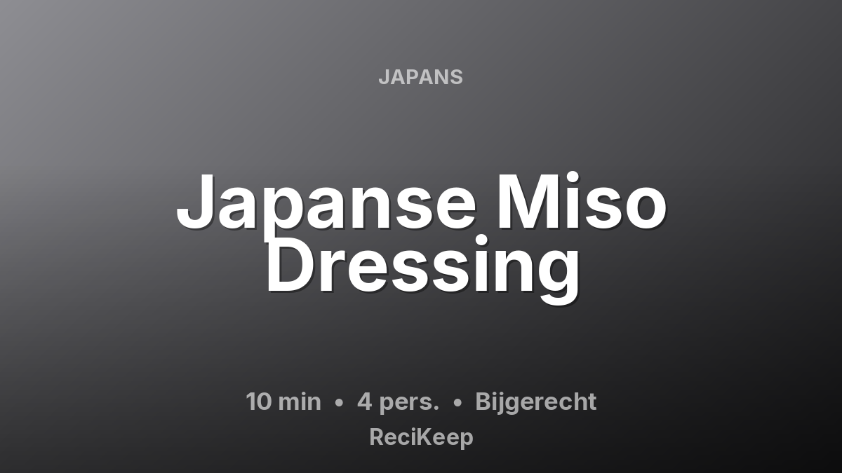 Receptkaart Japanse Miso Dressing – Bijgerecht