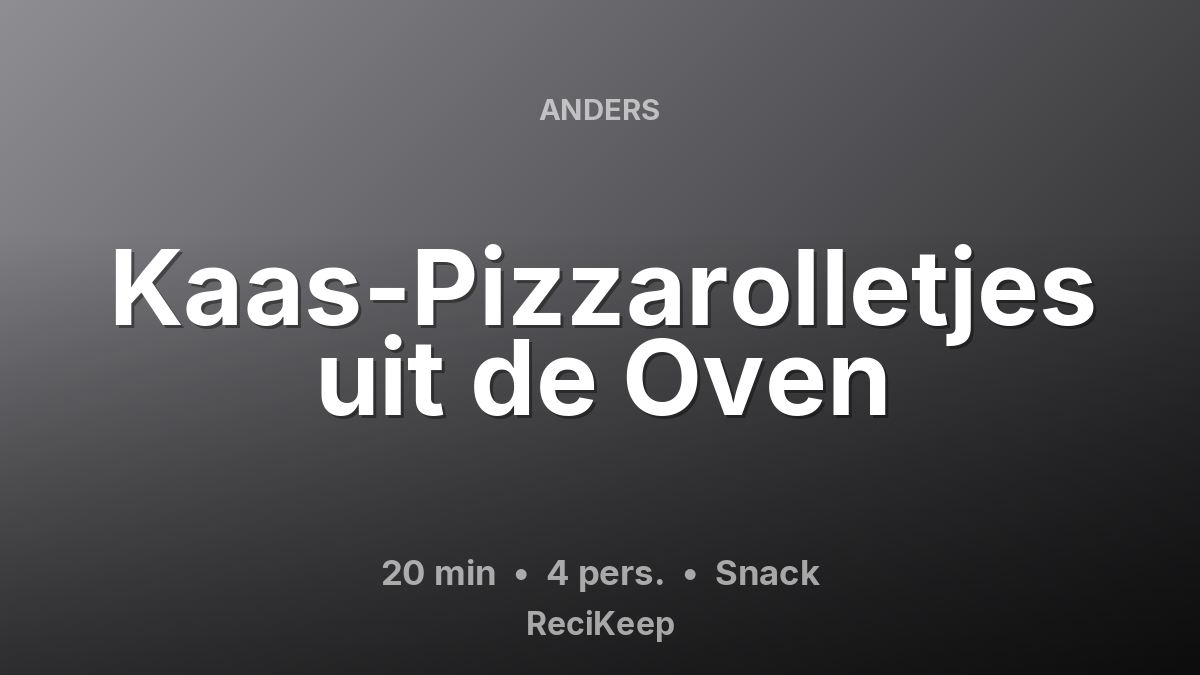 Receptkaart Kaas-Pizzarolletjes uit de Oven – Snack