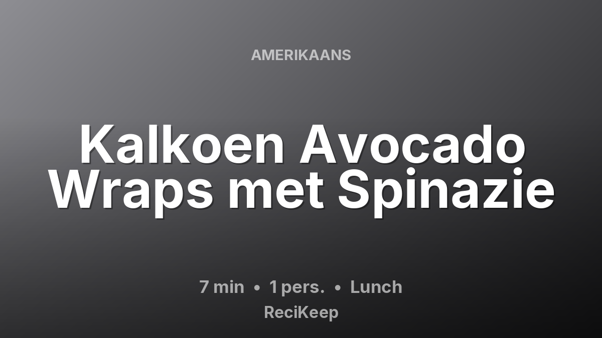 Receptkaart Kalkoen Avocado Wraps met Spinazie – Lunch