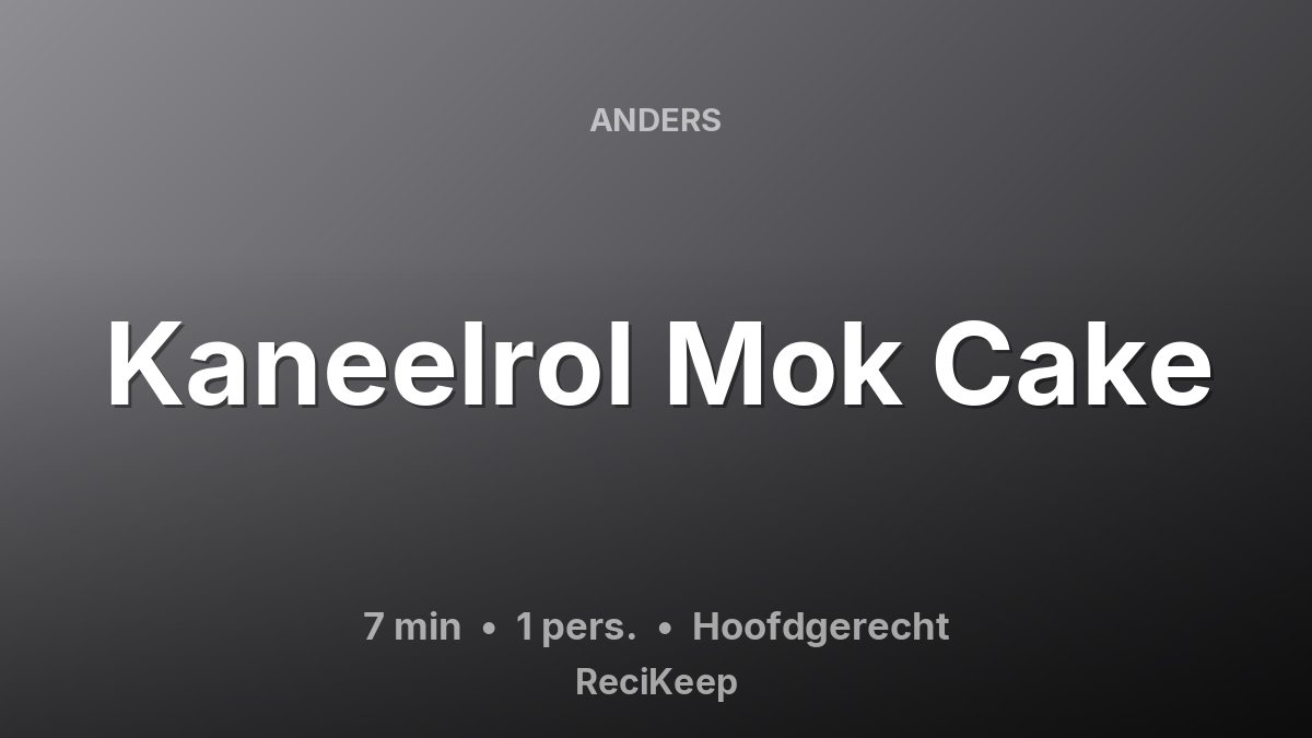 Receptkaart Kaneelrol Mok Cake – Hoofdgerecht