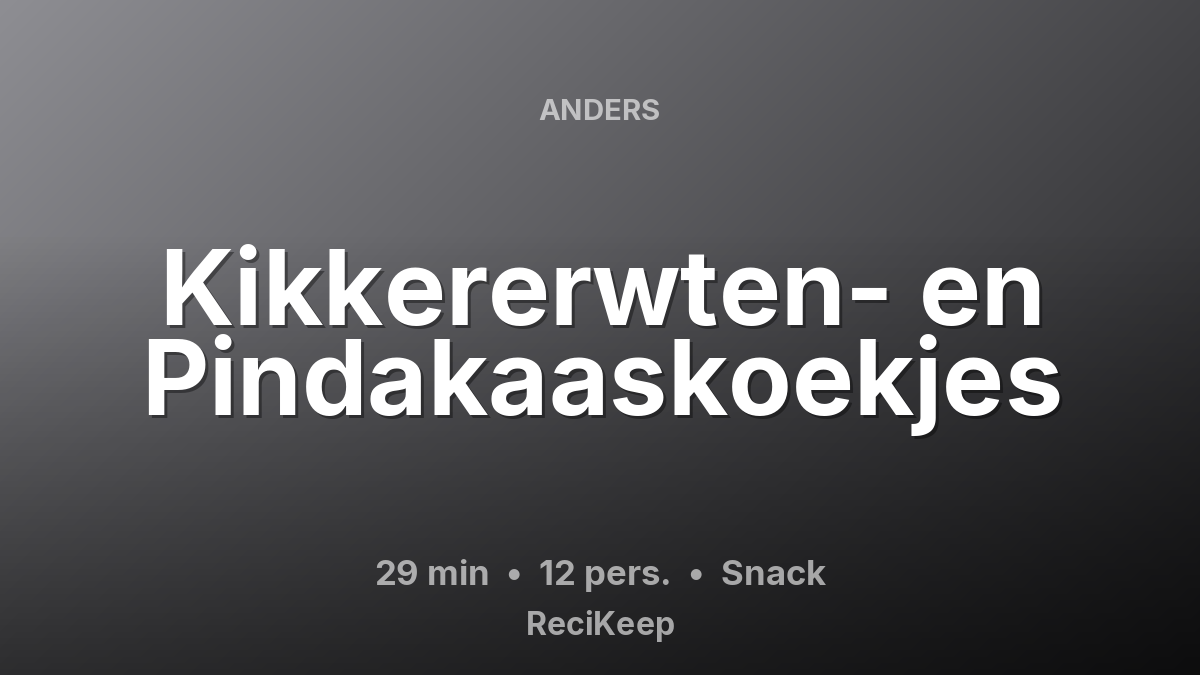 Receptkaart Kikkererwten- en Pindakaaskoekjes – Snack