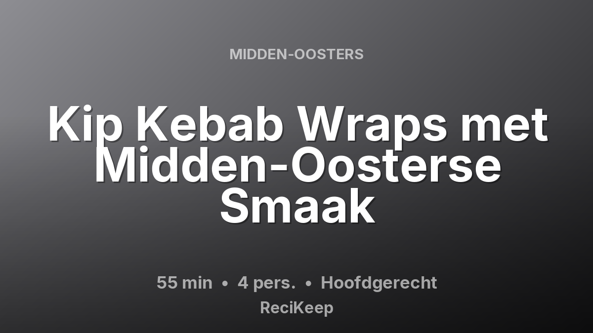 Receptkaart Kip Kebab Wraps met Midden-Oosterse Smaak – Hoofdgerecht