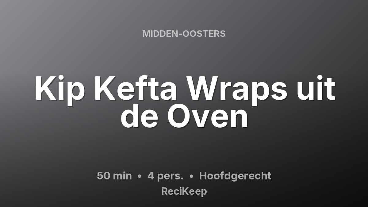 Receptkaart Kip Kefta Wraps uit de Oven – Hoofdgerecht
