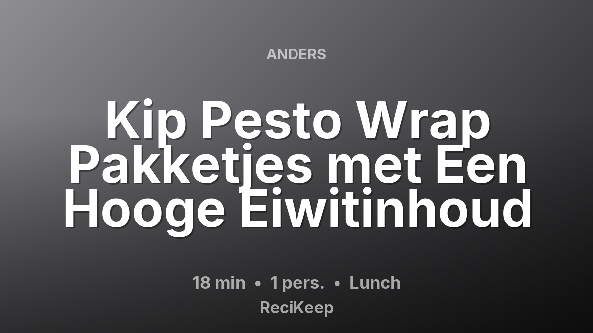 Receptkaart Kip Pesto Wrap Pakketjes met Een Hooge Eiwitinhoud – Lunch