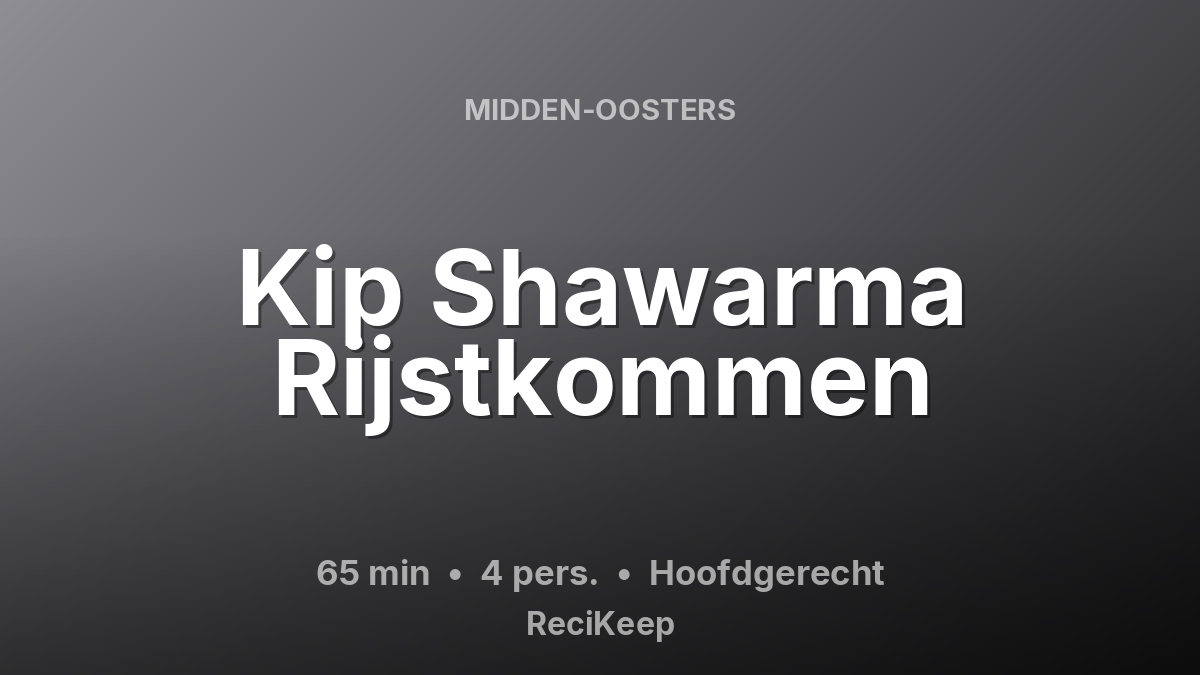 Receptkaart Kip Shawarma Rijstkommen – Hoofdgerecht