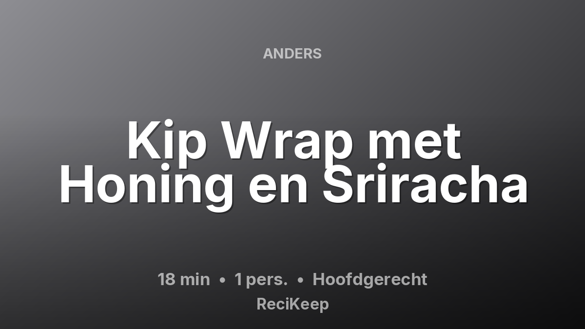Receptkaart Kip Wrap met Honing en Sriracha – Hoofdgerecht