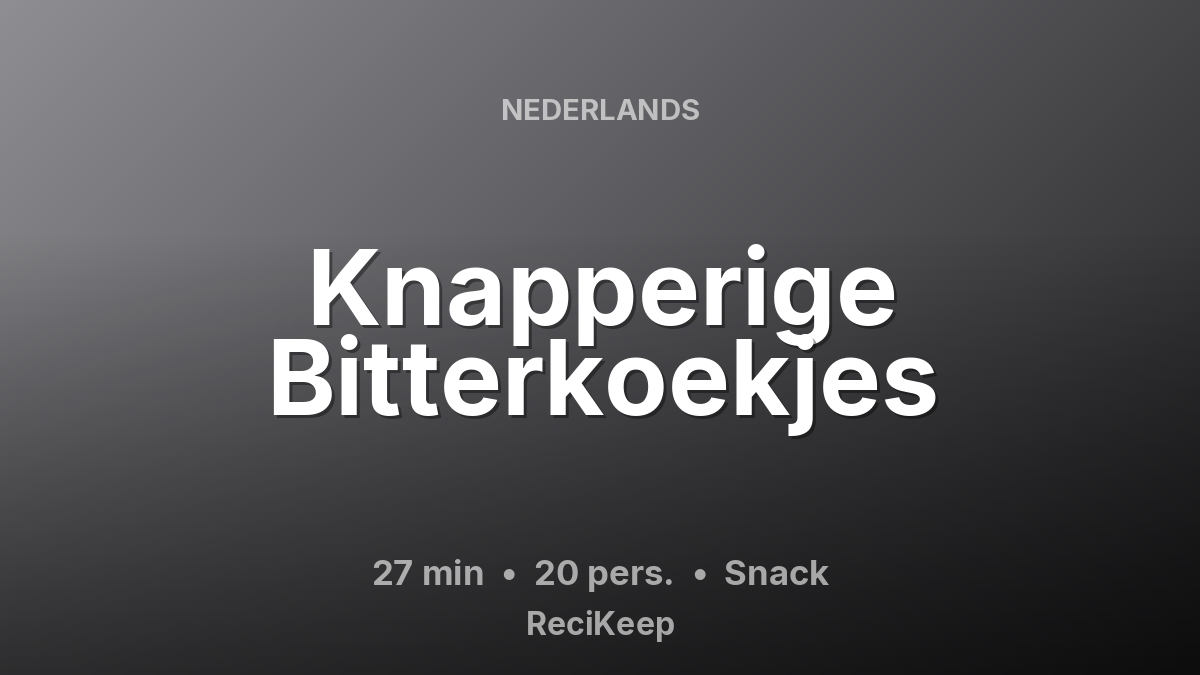 Receptkaart Knapperige Bitterkoekjes – Snack