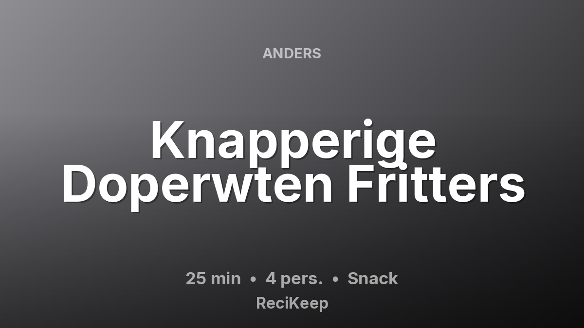 Receptkaart Knapperige Doperwten Fritters – Snack