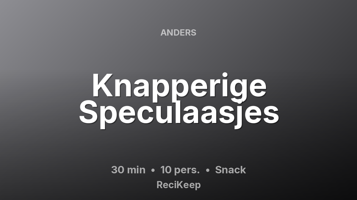 Receptkaart Knapperige Speculaasjes – Snack