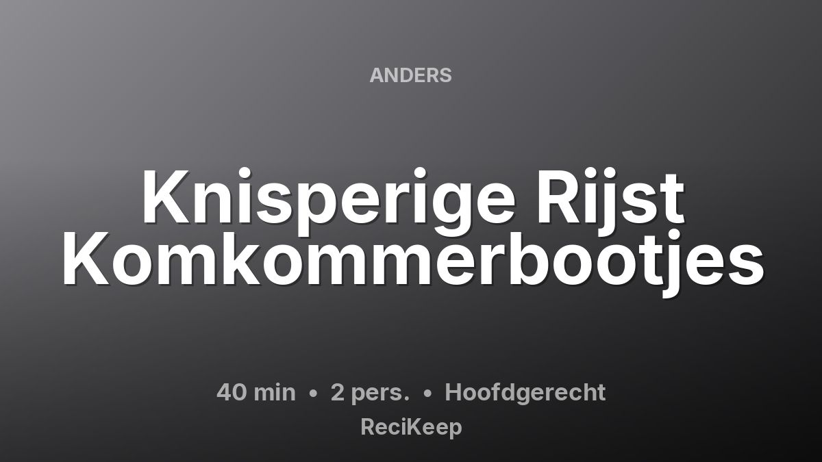 Receptkaart Knisperige Rijst Komkommerbootjes – Hoofdgerecht