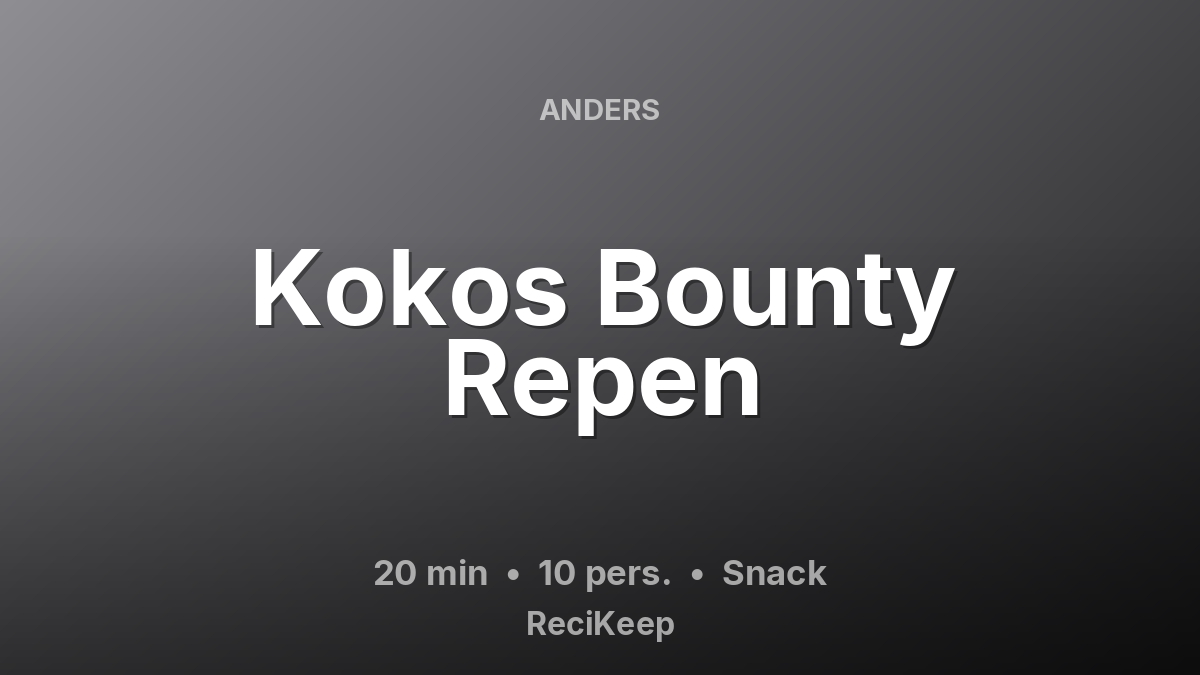 Receptkaart Kokos Bounty Repen – Snack