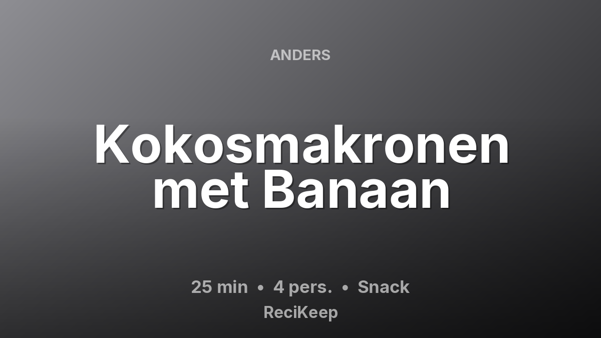 Receptkaart Kokosmakronen met Banaan – Snack