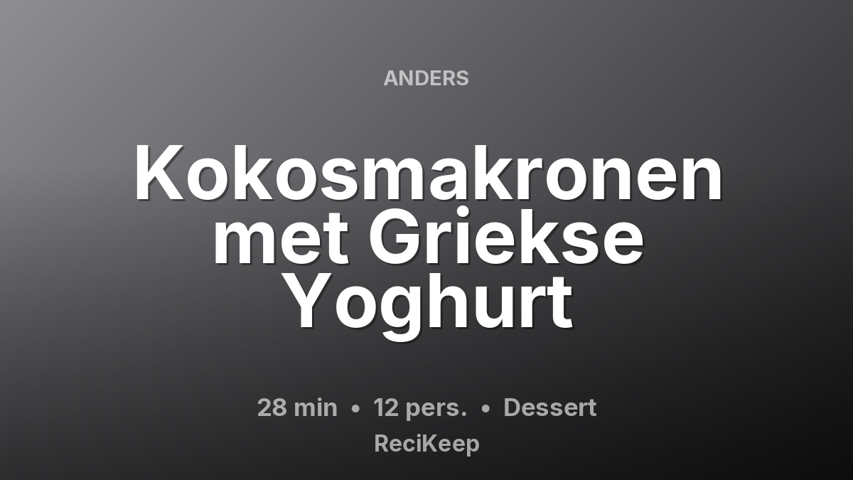 Receptkaart Kokosmakronen met Griekse Yoghurt – Dessert