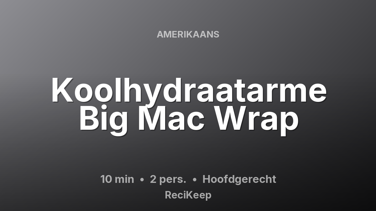 Receptkaart Koolhydraatarme Big Mac Wrap – Hoofdgerecht