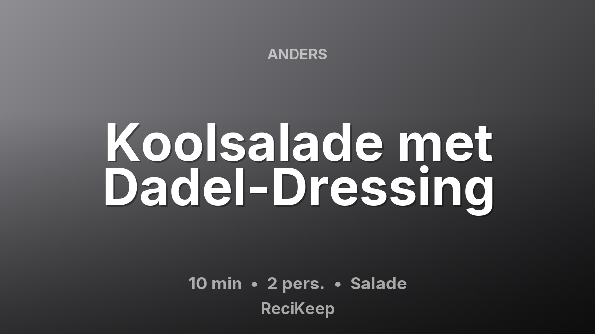 Receptkaart Koolsalade met Dadel-Dressing – Salade