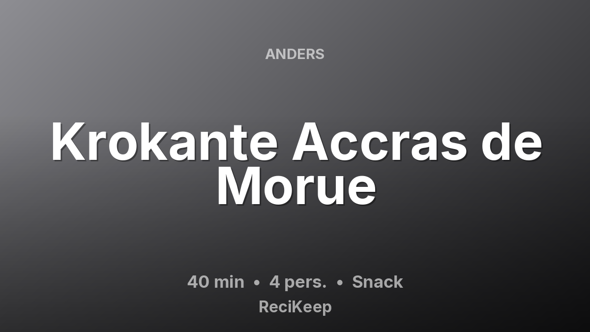 Receptkaart Krokante Accras de Morue – Snack