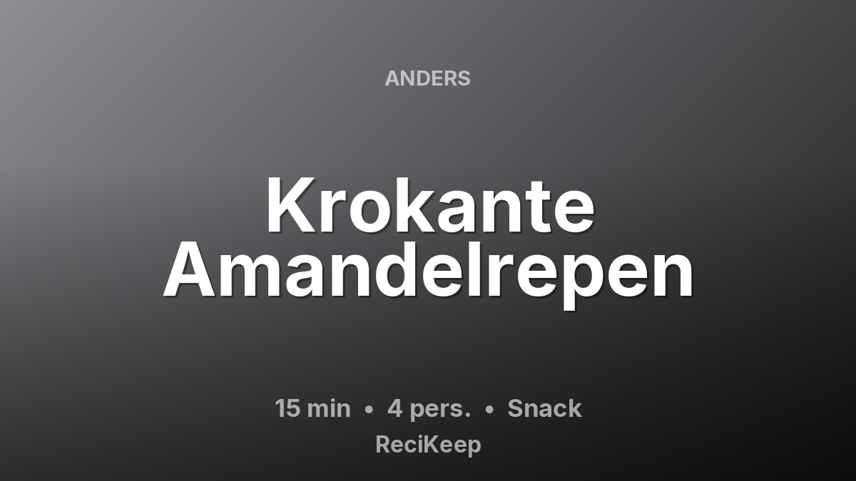 Receptkaart Krokante Amandelrepen – Snack