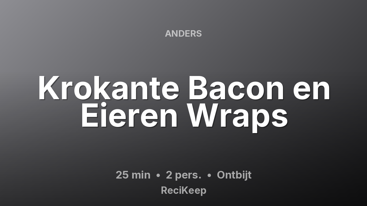 Receptkaart Krokante Bacon en Eieren Wraps – Ontbijt