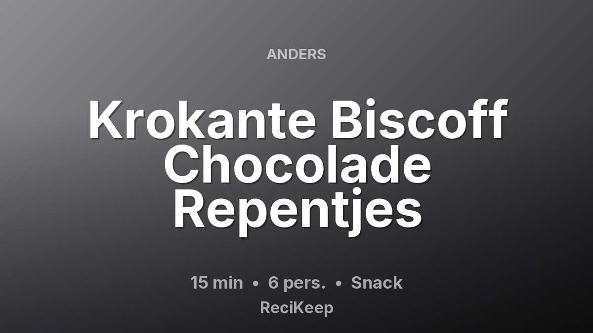 Receptkaart Krokante Biscoff Chocolade Repentjes – Snack