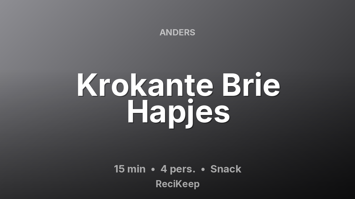 Receptkaart Krokante Brie Hapjes – Snack