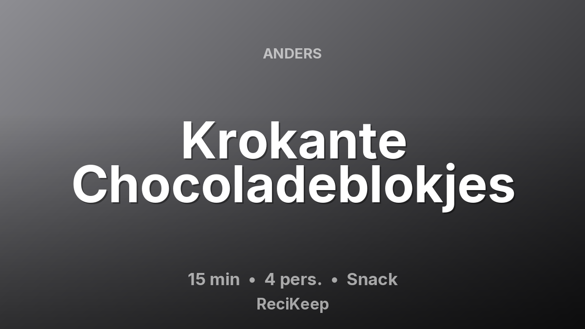 Receptkaart Krokante Chocoladeblokjes – Snack