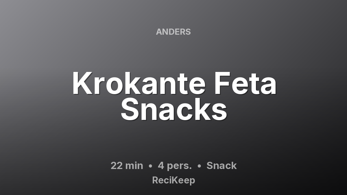 Receptkaart Krokante Feta Snacks – Snack