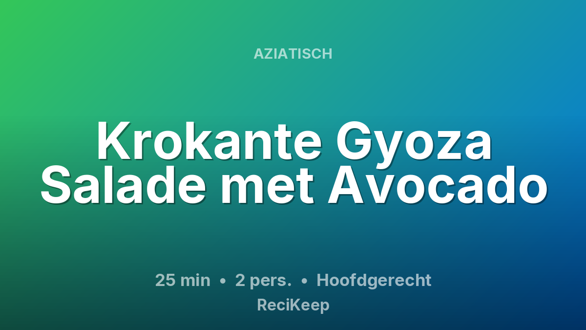 Receptkaart Krokante Gyoza Salade met Avocado – Hoofdgerecht